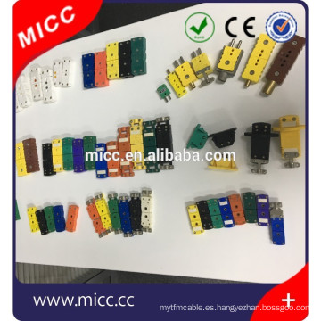 Conectores y enchufes de conector tipo termopar tipo MICC K / J / T / N / S